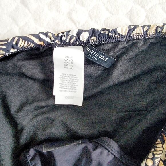 New Kenneth Cole Reaction bikini swimsuit bathingsuit large black flounce lace - Picture 7 of 8